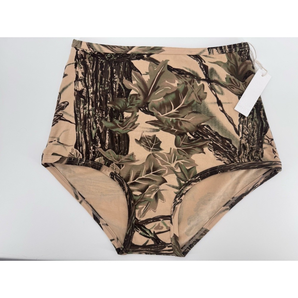 ARQ High Rise Undies High Waist Brief Organic Cotton Medium Camo Camouflage